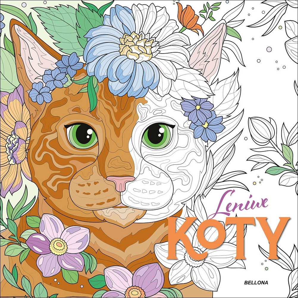 Carte Leniwe koty. Kolorowanka 