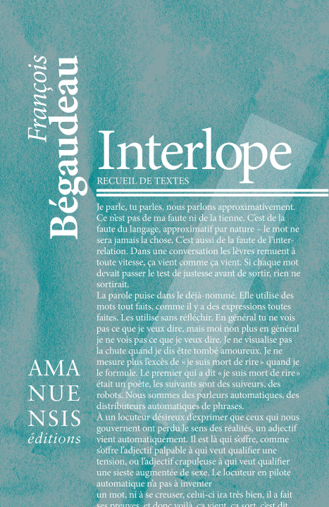 Book Interlope François BÉGAUDEAU