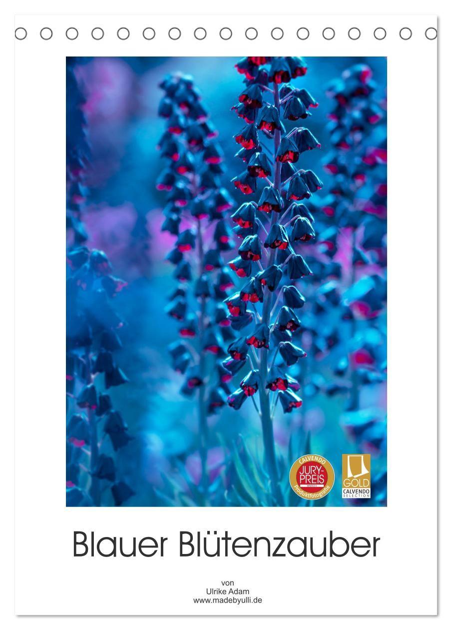 Kalendář/Diář Blauer Blütenzauber (Tischkalender 2026 DIN A5 hoch), CALVENDO Monatskalender Calvendo