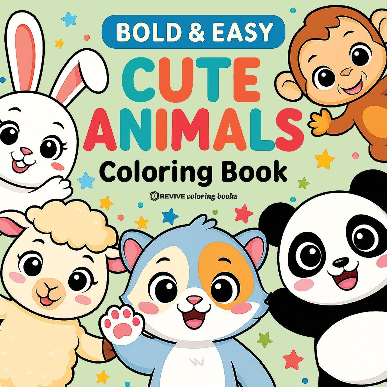 Kniha Bold & Easy Cute Animals Coloring Book Revive Coloring Books