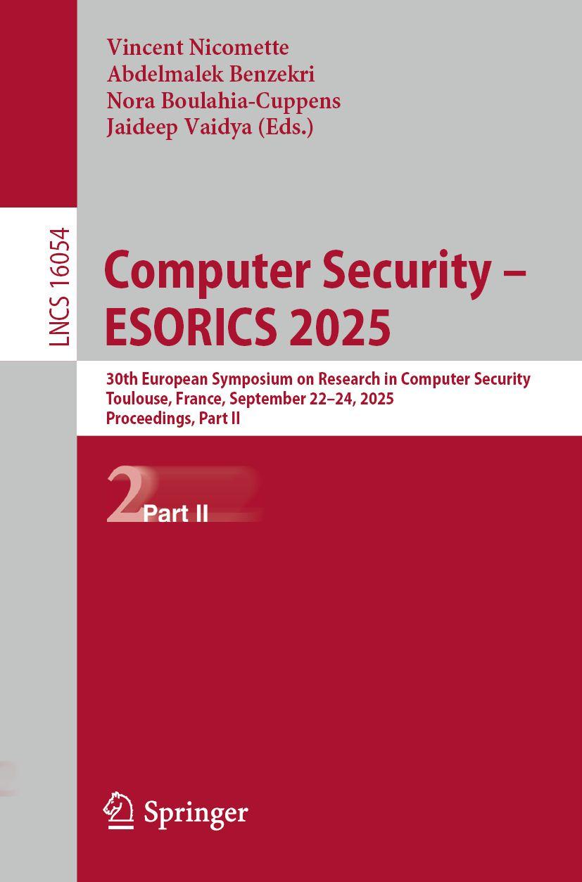 Kniha Computer Security - ESORICS 2025 Abdelmalek Benzekri