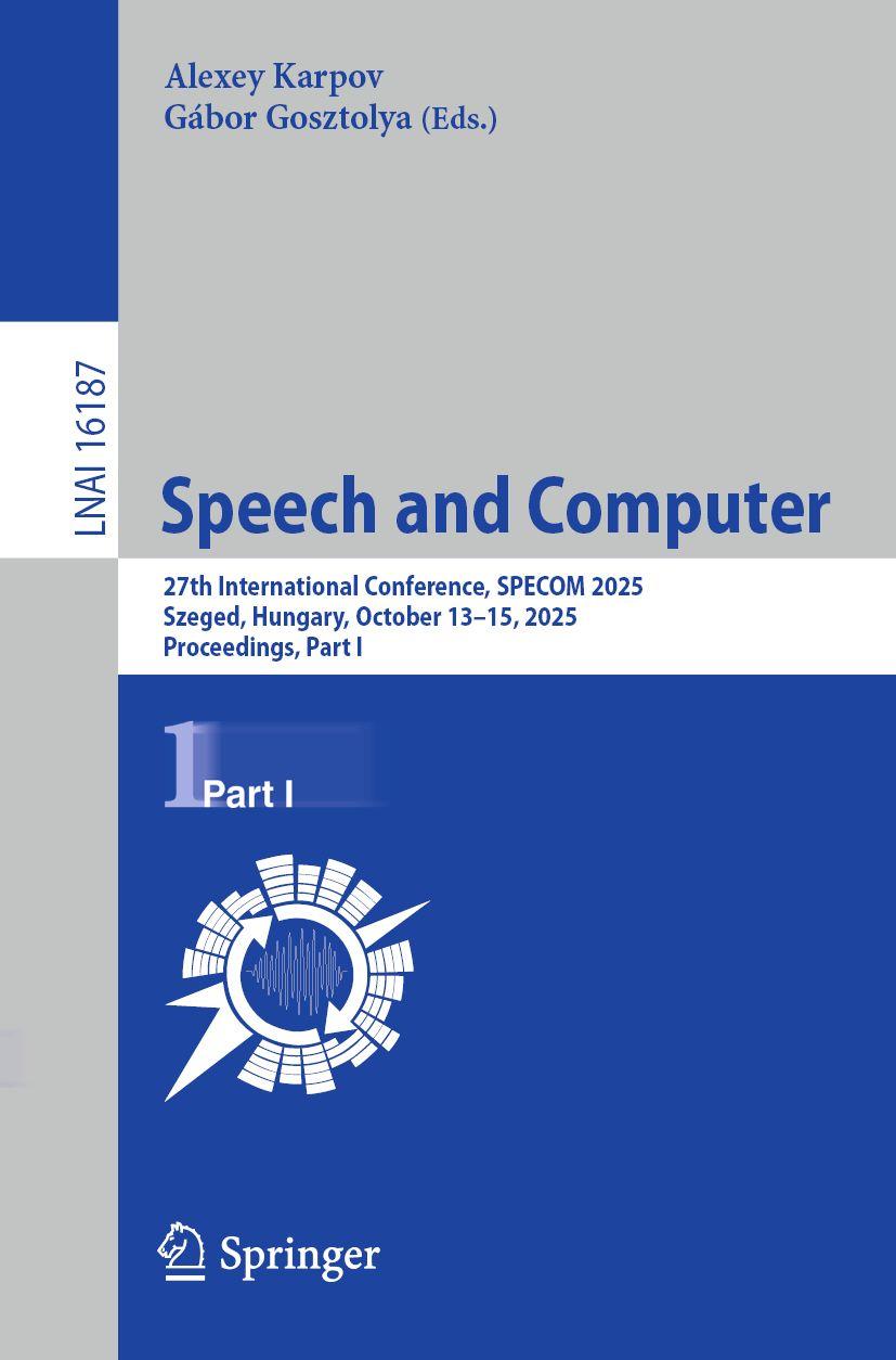 Kniha Speech and Computer Gábor Gosztolya
