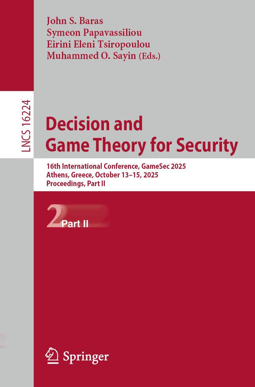 Kniha Decision and Game Theory for Security Symeon Papavassiliou