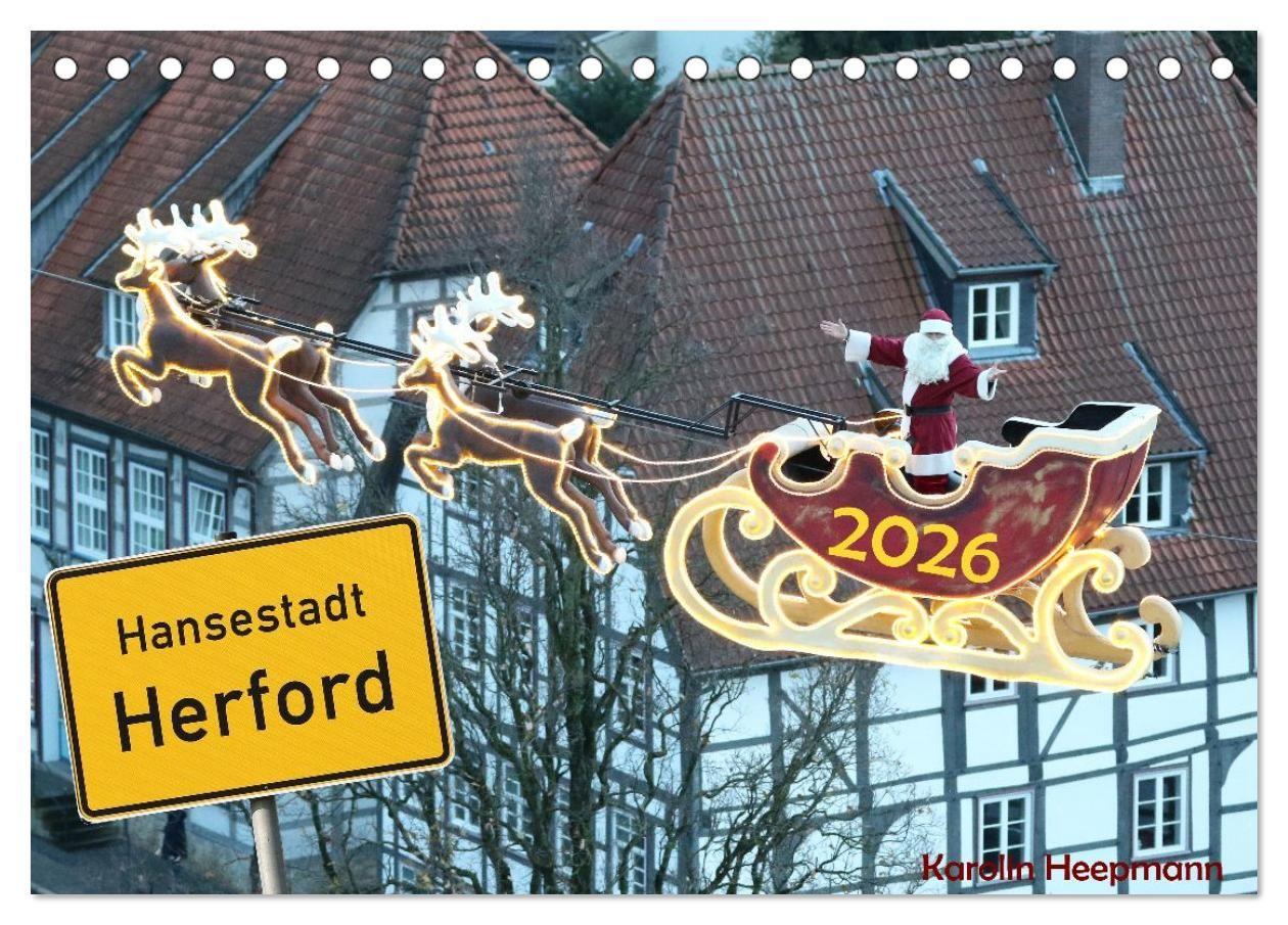 Kalendár/Diár Hansestadt Herford (Tischkalender 2026 DIN A5 quer), CALVENDO Monatskalender Calvendo