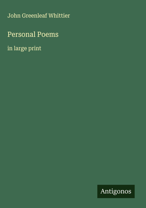 Kniha Personal Poems 