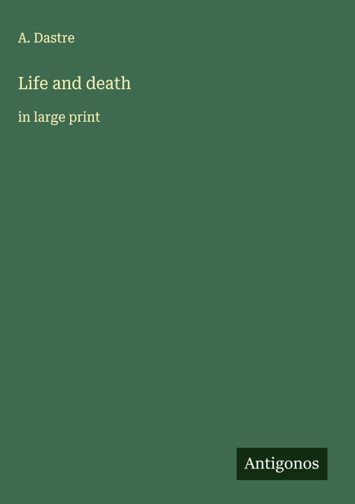 Kniha Life and death 
