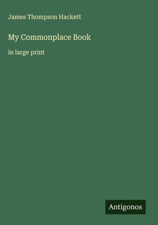 Kniha My Commonplace Book 