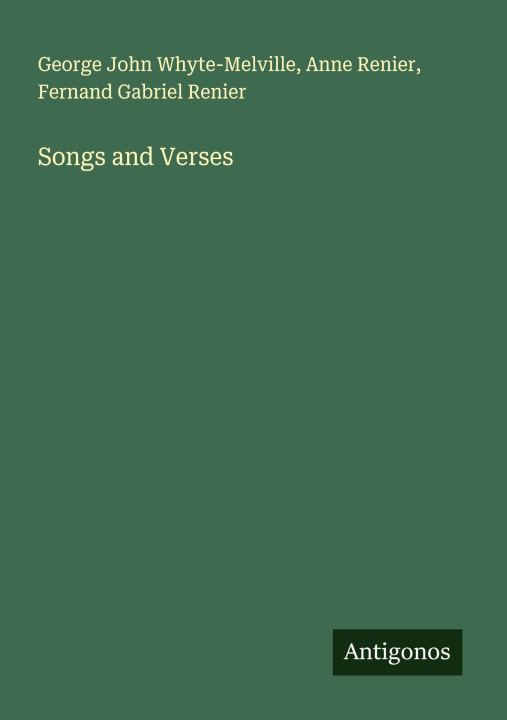 Kniha Songs and Verses Anne Renier