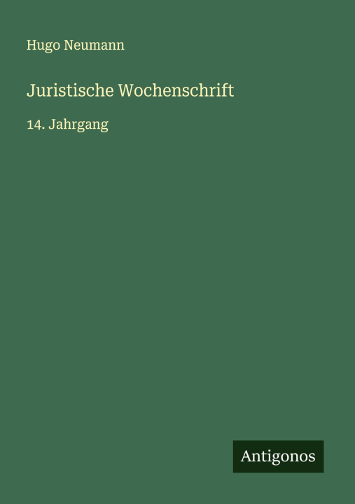 Kniha Juristische Wochenschrift 