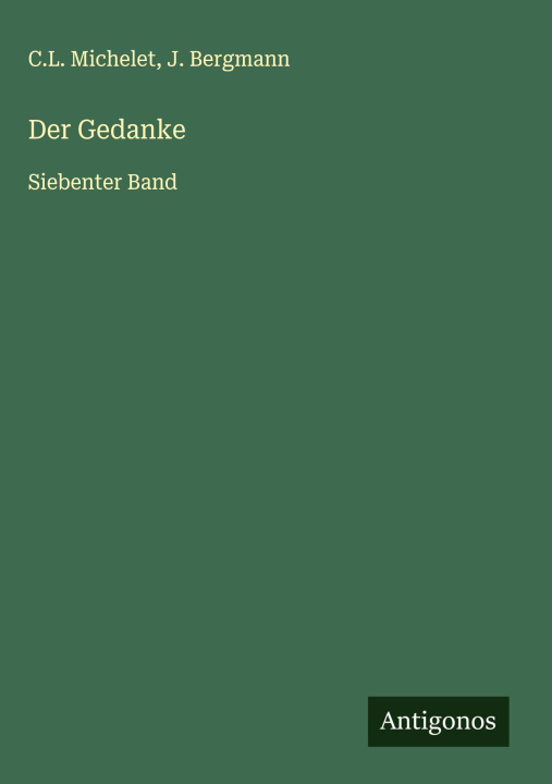 Knjiga Der Gedanke J. Bergmann