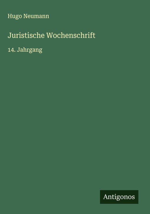 Knjiga Juristische Wochenschrift 