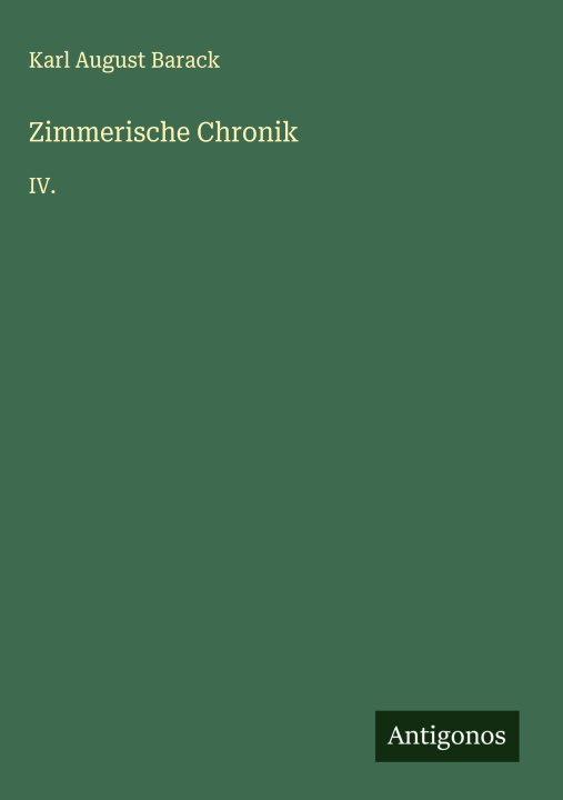 Kniha Zimmerische Chronik 