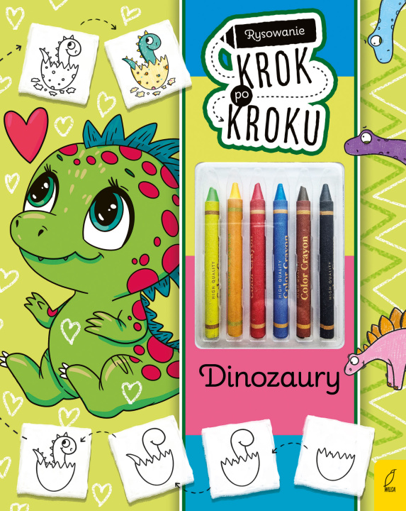 Kniha Dinozaury. Rysowanie krok po kroku z kredkami Ewelina Protasewicz