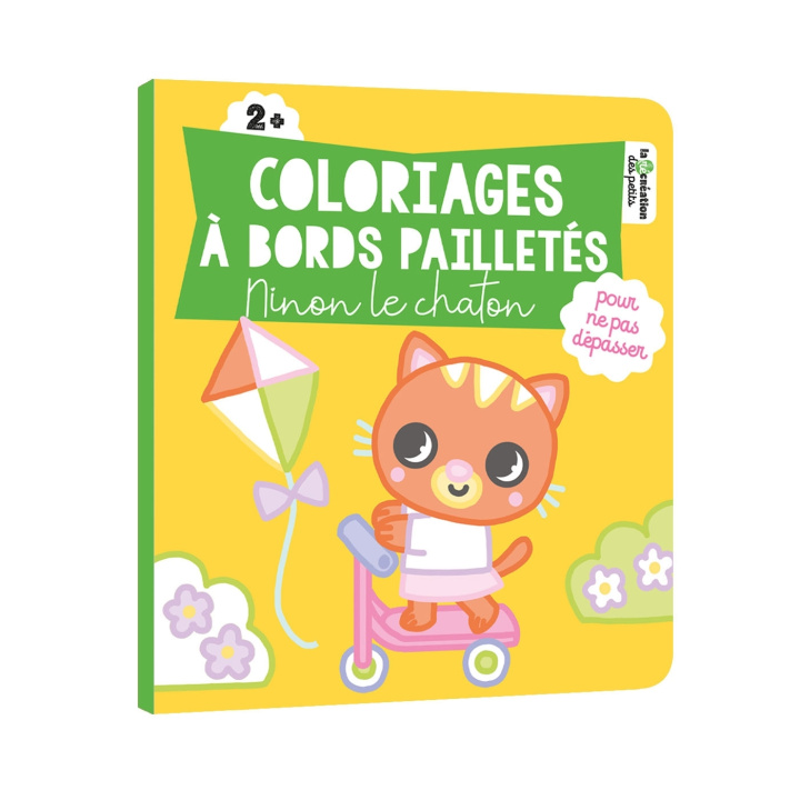 Libro Coloriages à bords pailletés - Ninon le chaton 