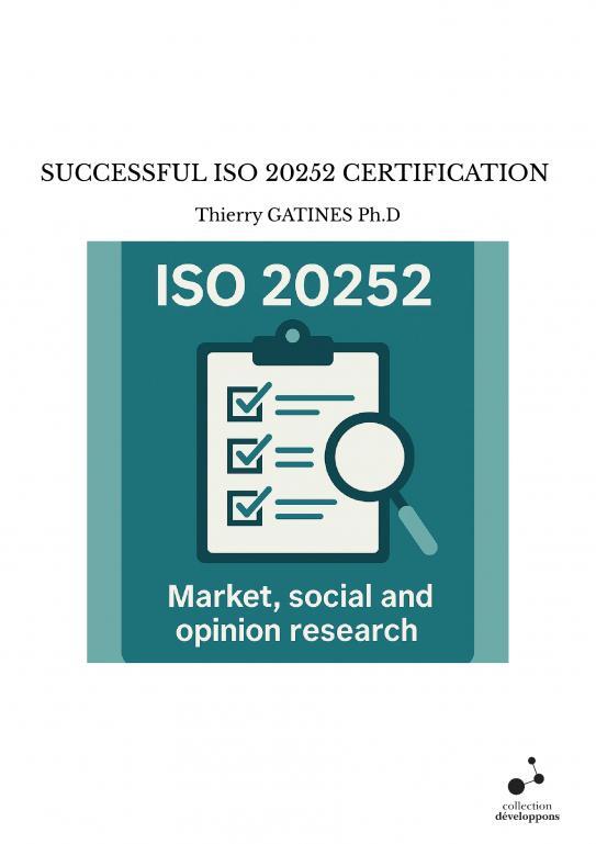 Kniha SUCCESSFUL ISO 20252 CERTIFICATION GATINES Ph.D