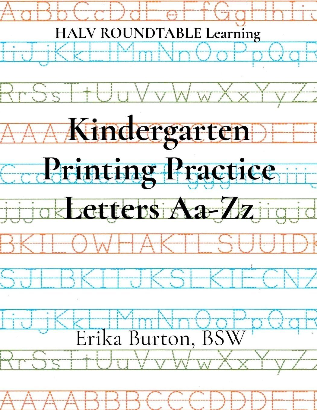 Libro Kindergarten Printing Practice Letters Aa-Zz Erika Burton