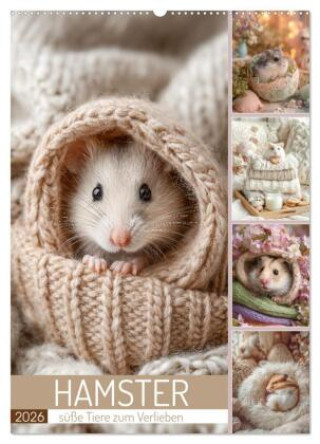 Kalendár/Diár Hamster - süße Tiere zum Verlieben (Wandkalender 2026 DIN A2 hoch), CALVENDO Monatskalender Calvendo
