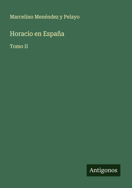 Kniha Horacio en España 