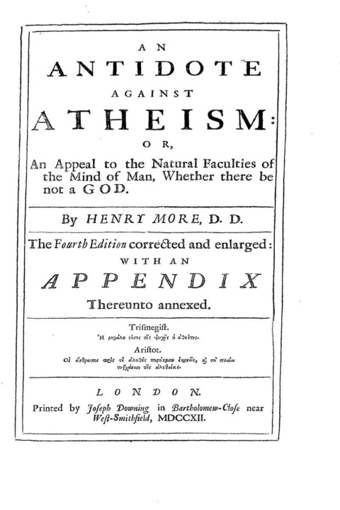 Book An Antidote Against Atheism Henry More