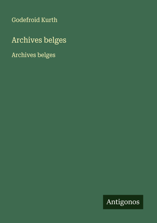 Knjiga Archives belges 
