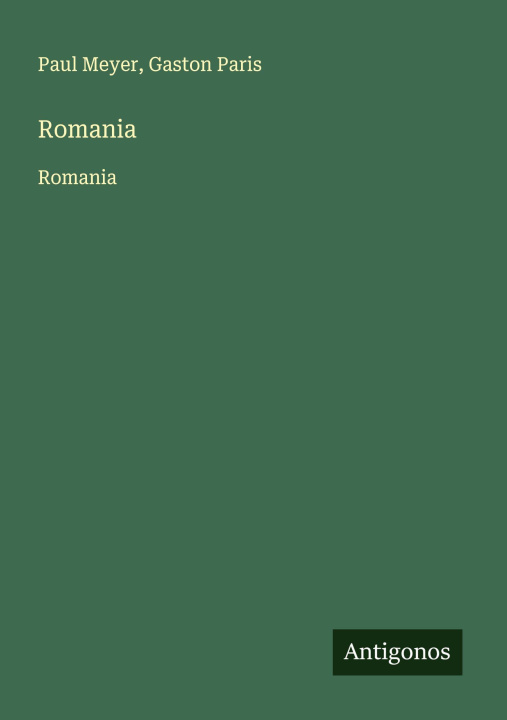 Knjiga Romania Gaston Paris