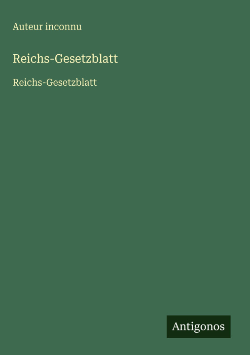 Kniha Reichs-Gesetzblatt 
