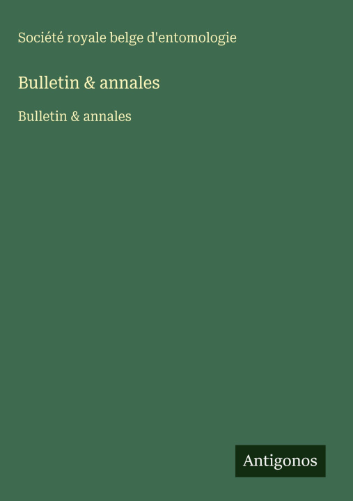 Kniha Bulletin & annales 