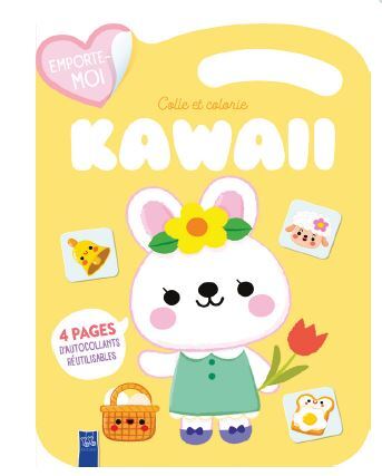 Livro Le lapin paques / kawaii colle et colorie 