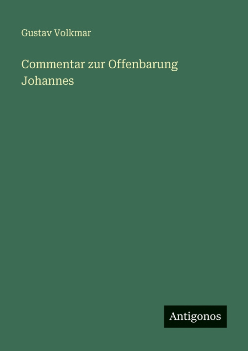 Kniha Commentar zur Offenbarung Johannes Gustav Volkmar