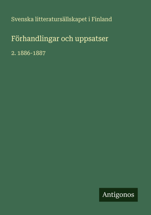 Kniha Förhandlingar och uppsatser Svenska litteratursällskapet i Finland