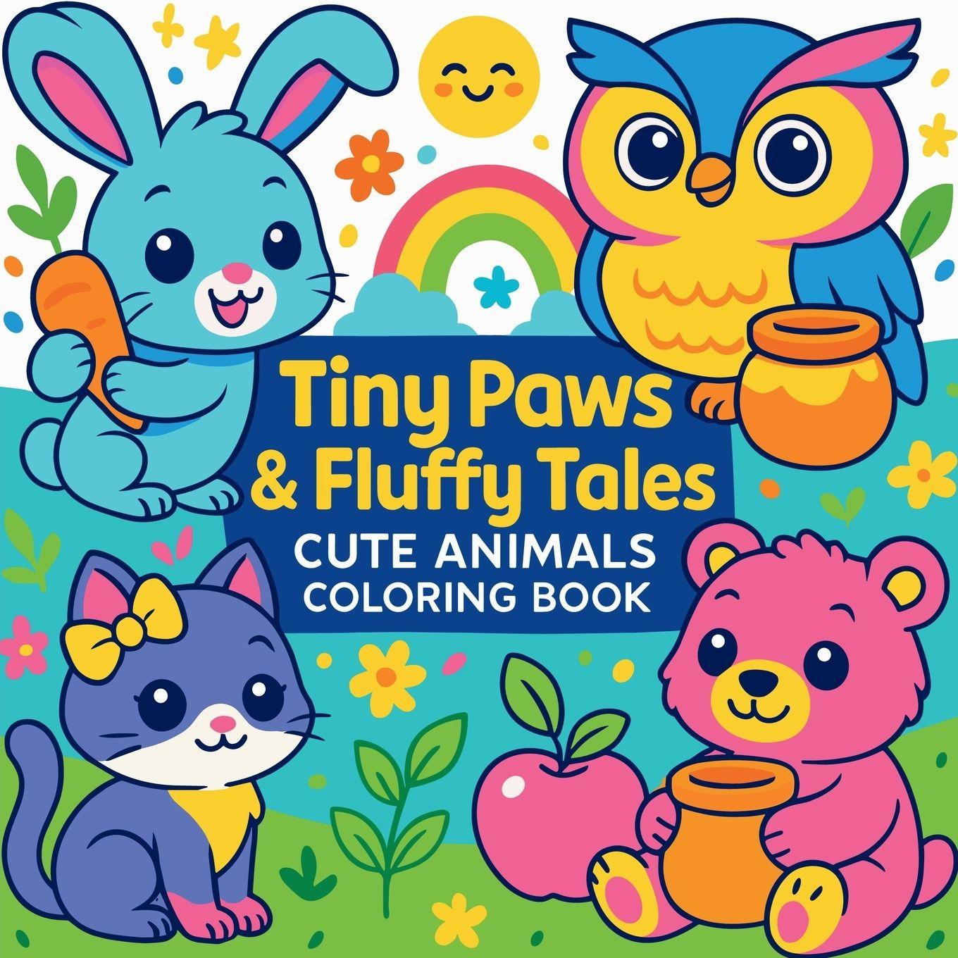 Kniha Tiny Paws & Fluffy Tales - Cute Animals Coloring Book 