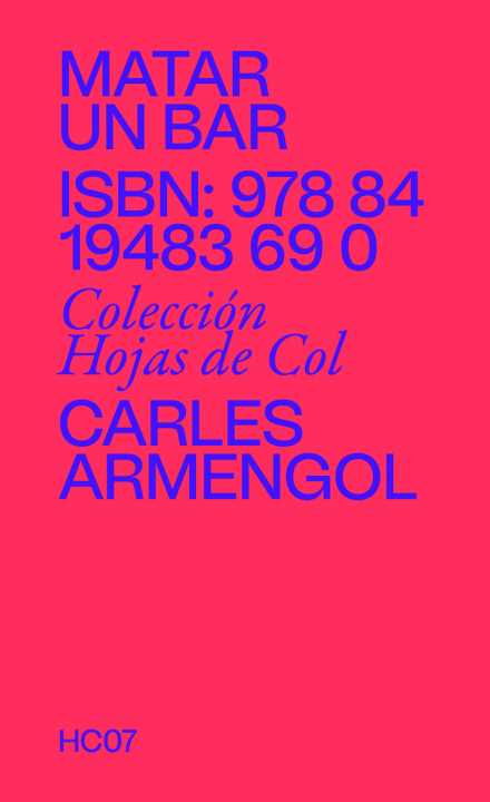 Knjiga MATAR UN BAR CARLES ARMENGOL