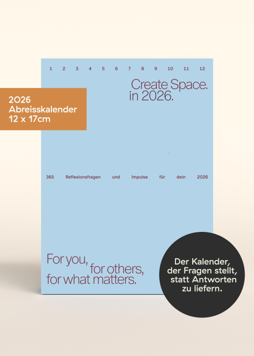 Koledar/Rokovnik Create Space in 2026 Caroline Bushra von der Goltz