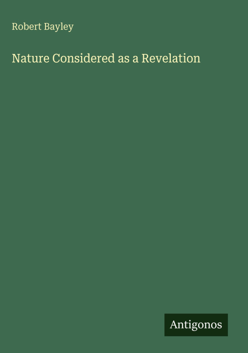 Kniha Nature Considered as a Revelation 