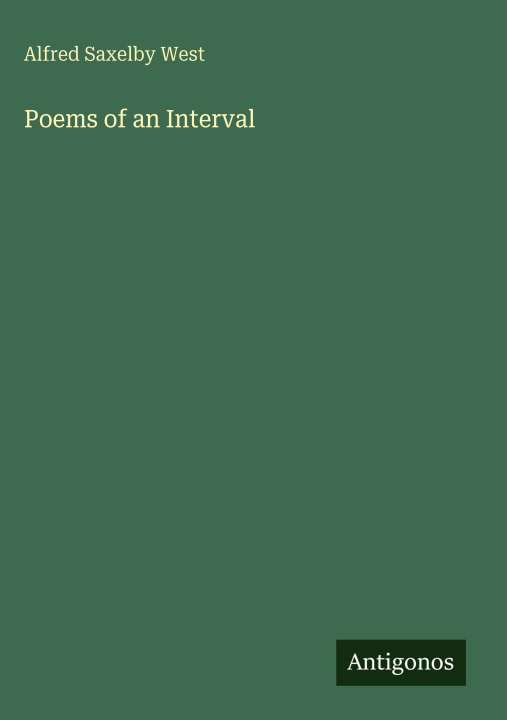 Kniha Poems of an Interval 
