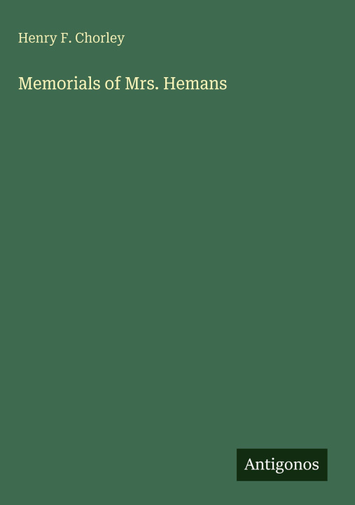 Βιβλίο Memorials of Mrs. Hemans 
