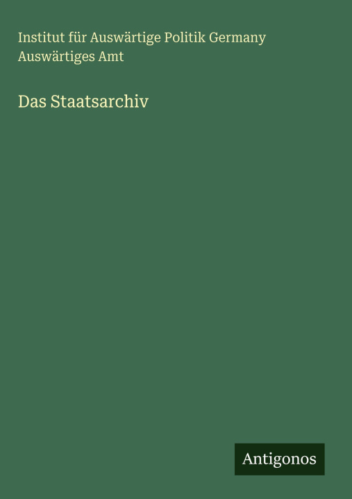 Livro Das Staatsarchiv 