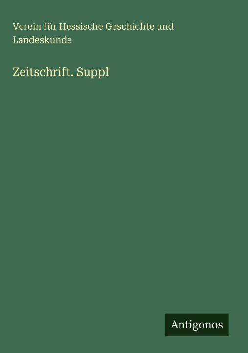 Kniha Zeitschrift. Suppl 