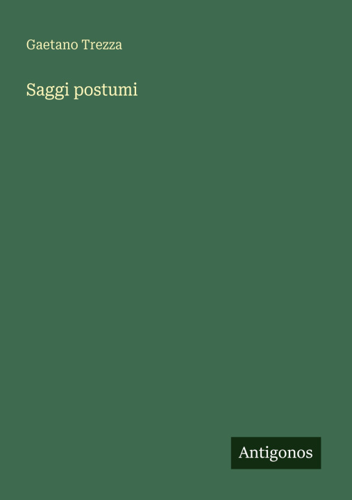 Kniha Saggi postumi Gaetano Trezza