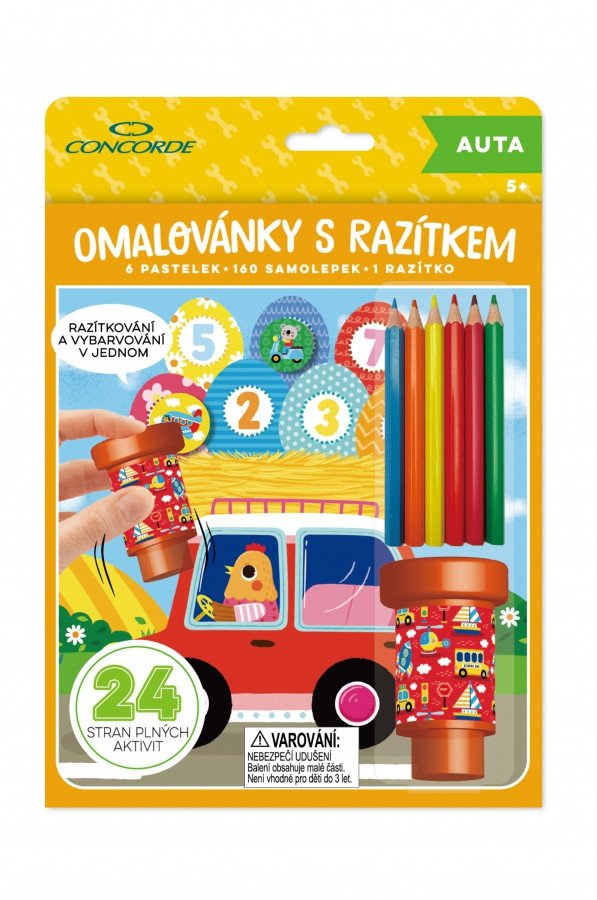 Kniha Omalovánky s razítkem CONCORDE - Auta 