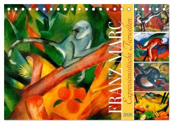 Kalendár/Diár Expressionistische Tierwelten (Tischkalender 2026 DIN A5 quer), CALVENDO Monatskalender Calvendo
