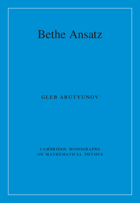 Libro Bethe Ansatz Gleb Arutyunov