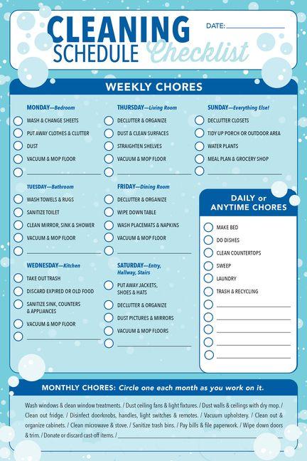 Kniha Cleaning Schedule Checklist Note Pad (60 Sheets) 