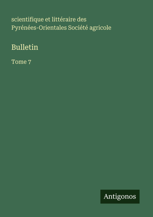 Kniha Bulletin Société agricole
