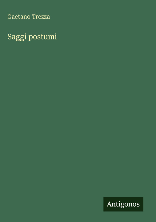 Kniha Saggi postumi Gaetano Trezza