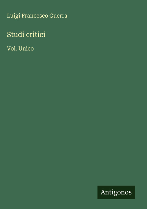 Kniha Studi critici Luigi Francesco Guerra