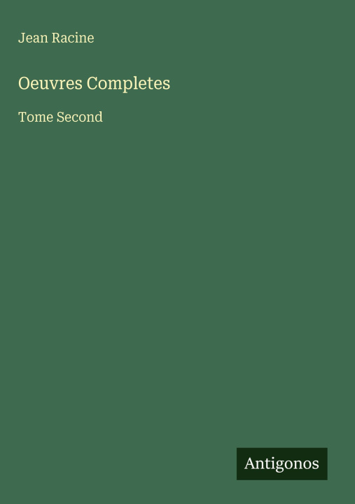 Kniha Oeuvres Completes Jean Racine
