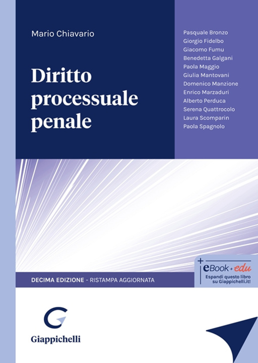 Knjiga Diritto processuale penale Mario Chiavario