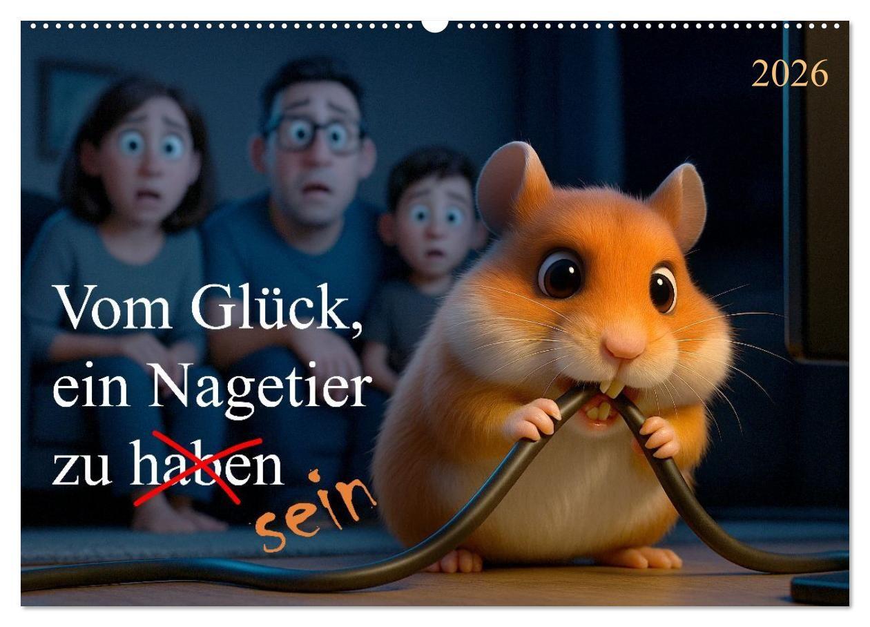 Kalendár/Diár Vom Glück, ein Nagetier zu sein (Wandkalender 2026 DIN A2 quer), CALVENDO Monatskalender Calvendo