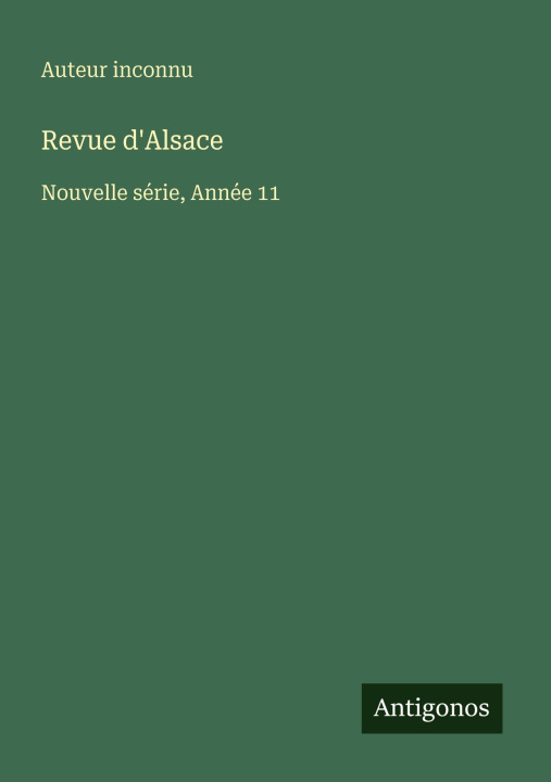 Kniha Revue d'Alsace Auteur inconnu